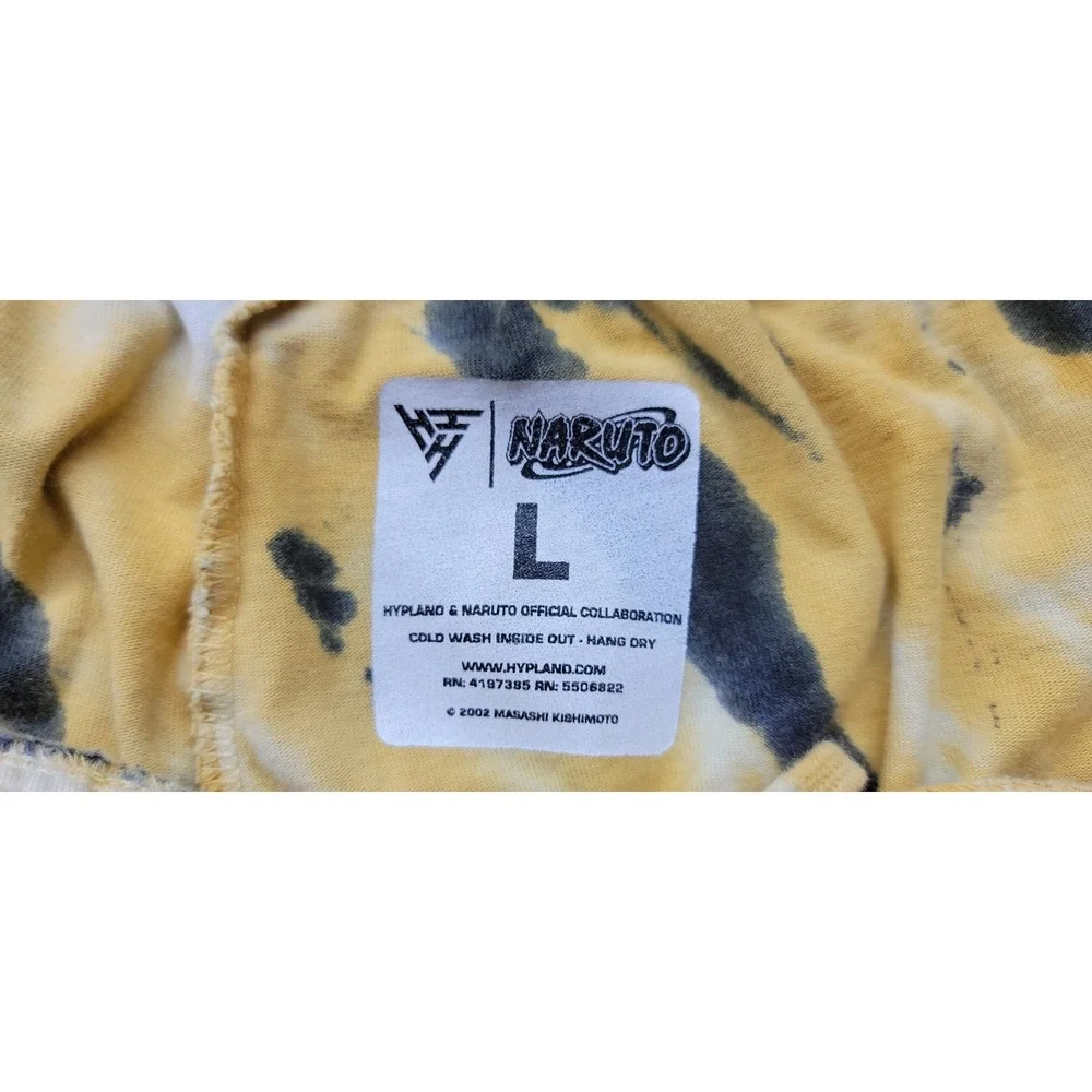 Hypland X Naruto Shippuden Skater Shorts Size Large Yellow Tie Dye Inseam 9